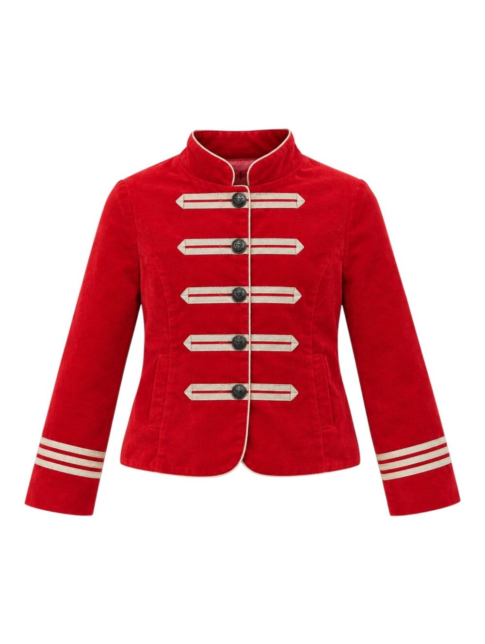 Johnnie B Mini Boden Kids Red Velvet Cotton Military Jacket Toy Soldier Girls 12